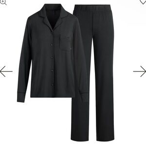 NWT- Skims Long Sleeve Button-Up Pajama Set - Black